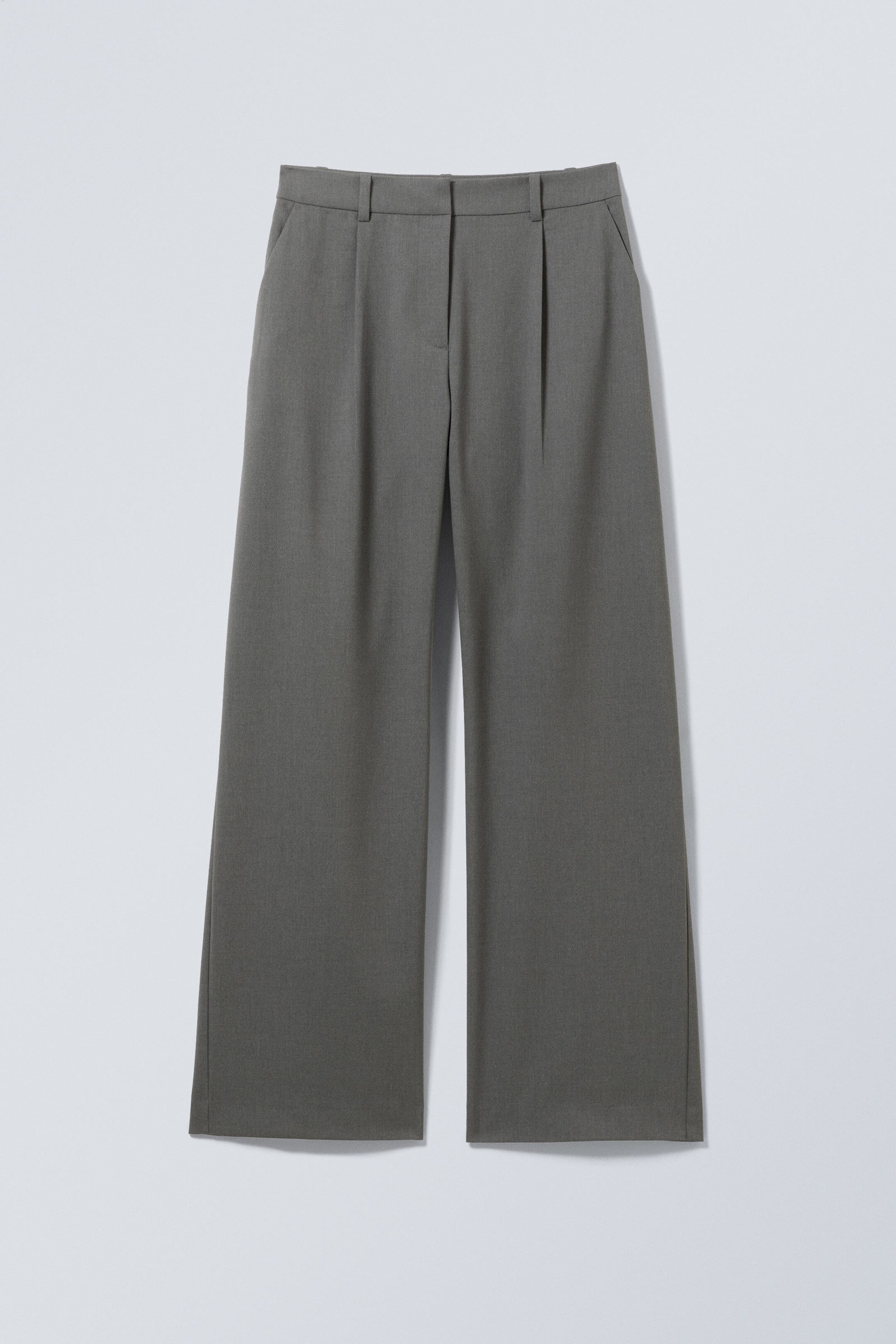 relaxed mid rise pleated suiting trousers - Dark Grey