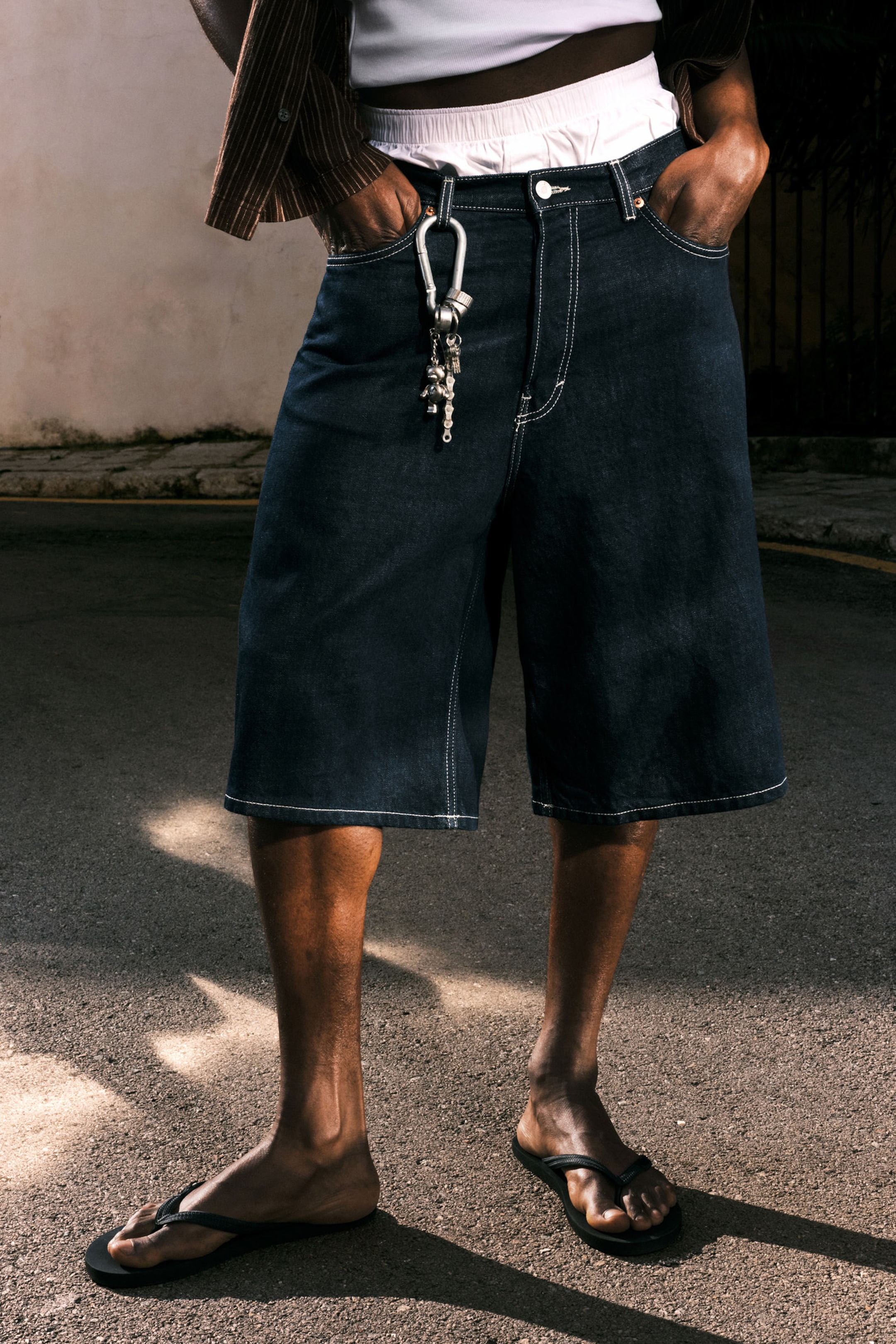 #4C5164 - Astro Denim Loose Baggy Shorts - 2