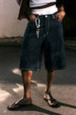 Blue Rinse - Dunkelblau - Lockere Baggy-Jeansshorts Astro - 2