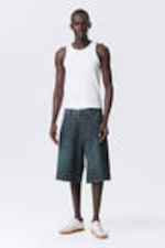 Lake Blue - Medium Blue - Astro Denim Loose Baggy Shorts - 1