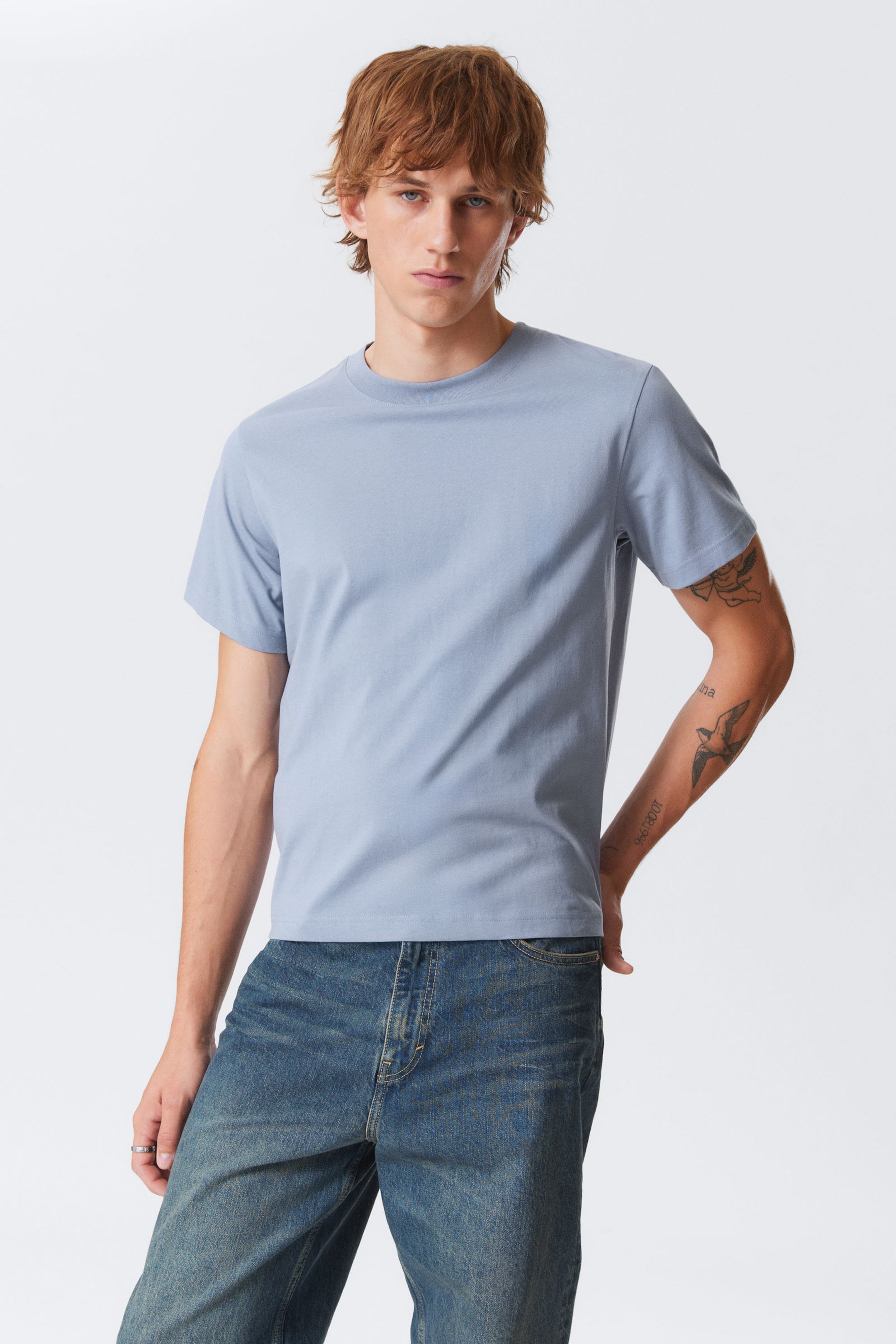 #767F99 - Kurzes, schweres Boxy-T-Shirt - 1