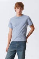 Helles Taubenblau - Kurzes, schweres Boxy-T-Shirt - 0