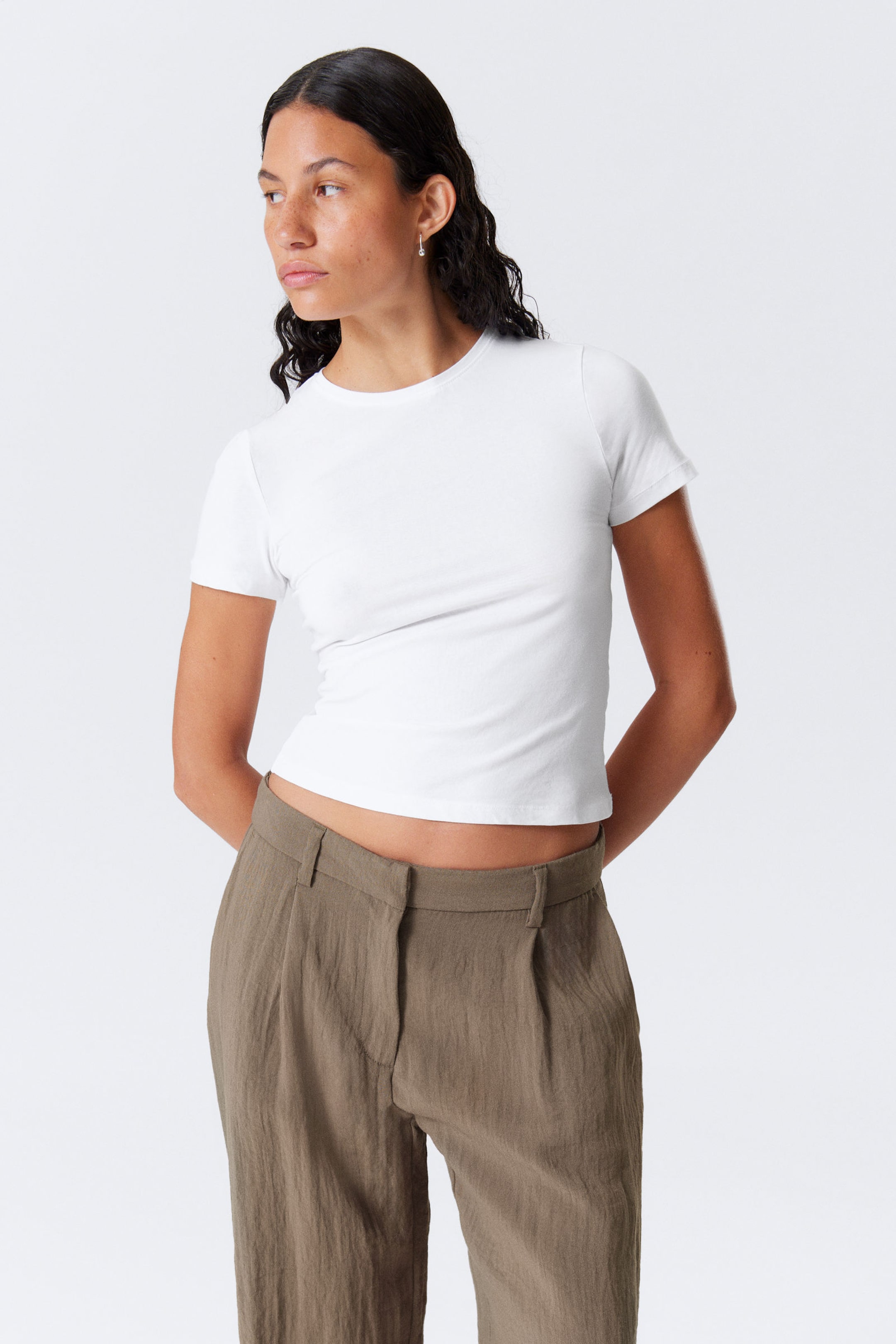 #FFFFFF - Slim Fitted T-shirt - 1