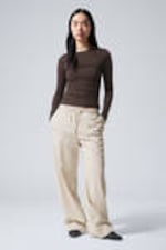 Ecru - Mia Linen Mix Trousers - 0