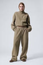 Beige - Loose Fleece Trousers - 0