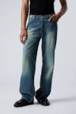 Gasoline Blue - Medium Blue - Sphere Low Rise Loose Straight Leg Jeans - 1