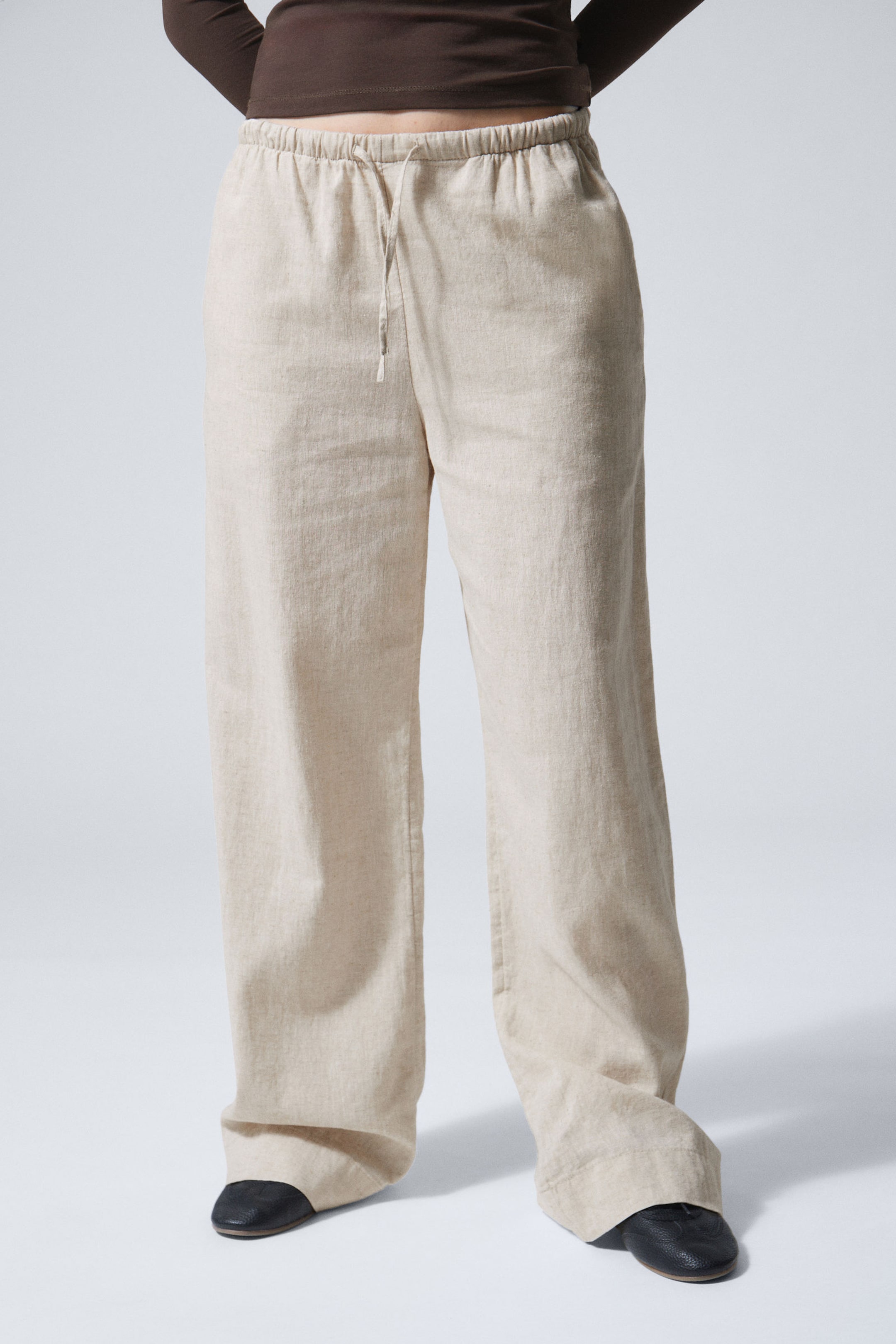 Ecru - Mia Linen Mix Trousers - 1