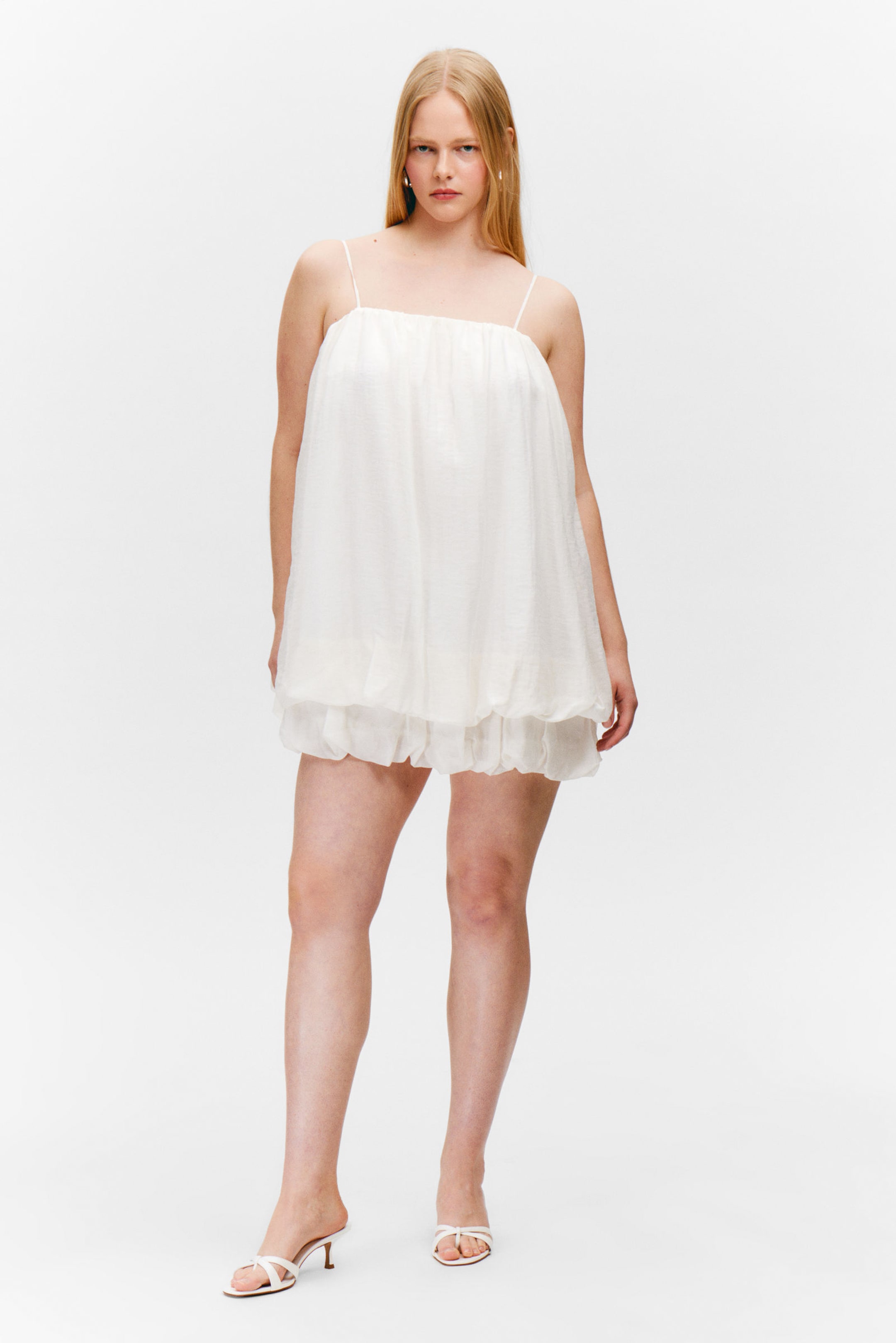 #F0F1F0 - Sleeveless Balloon Mini Dress - 1