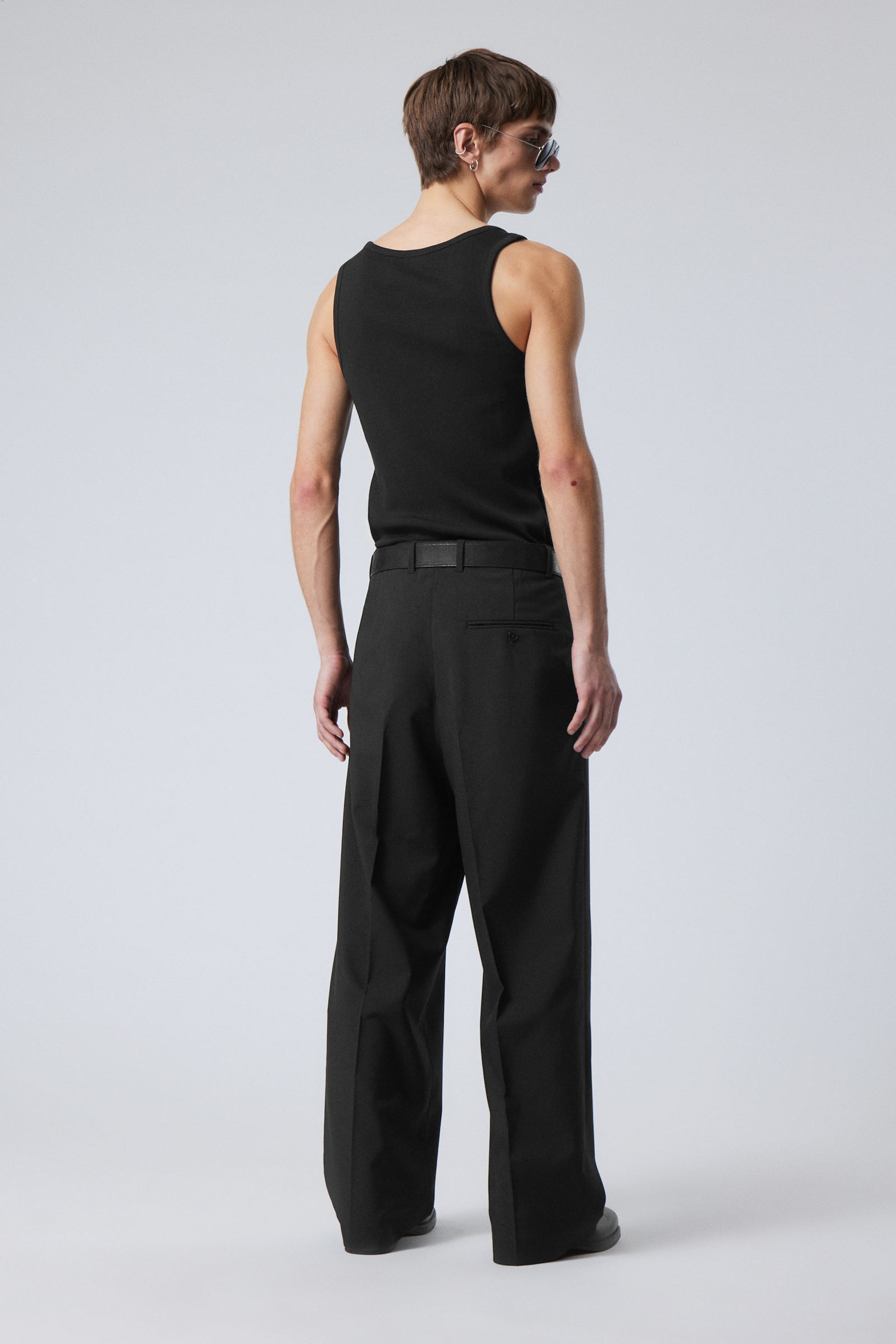 Black - Uno Loose Suit Trousers - 6