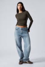 Blue Fade - Mellanblå - Galaxy Loose Straight Leg Jeans - 3