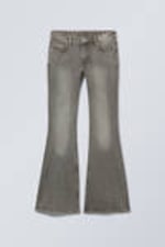 Canyon Grey - Medium Grey - Flame Low Rise Slim Flared Leg Jeans - 2