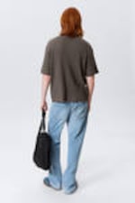 Dark Mole - Knitted Short-Sleeved Button-Up Shirt - 3