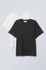 Schwarz/Weiß - 2er-Pack Essence Standard-T-Shirt - 0