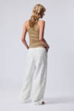 White - Loose Carpenter Linen Blend Trousers - 2