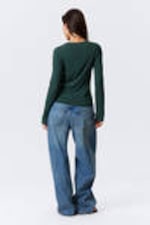 Petrol - Soft Long-Sleeved Cotton Jersey Top - 2