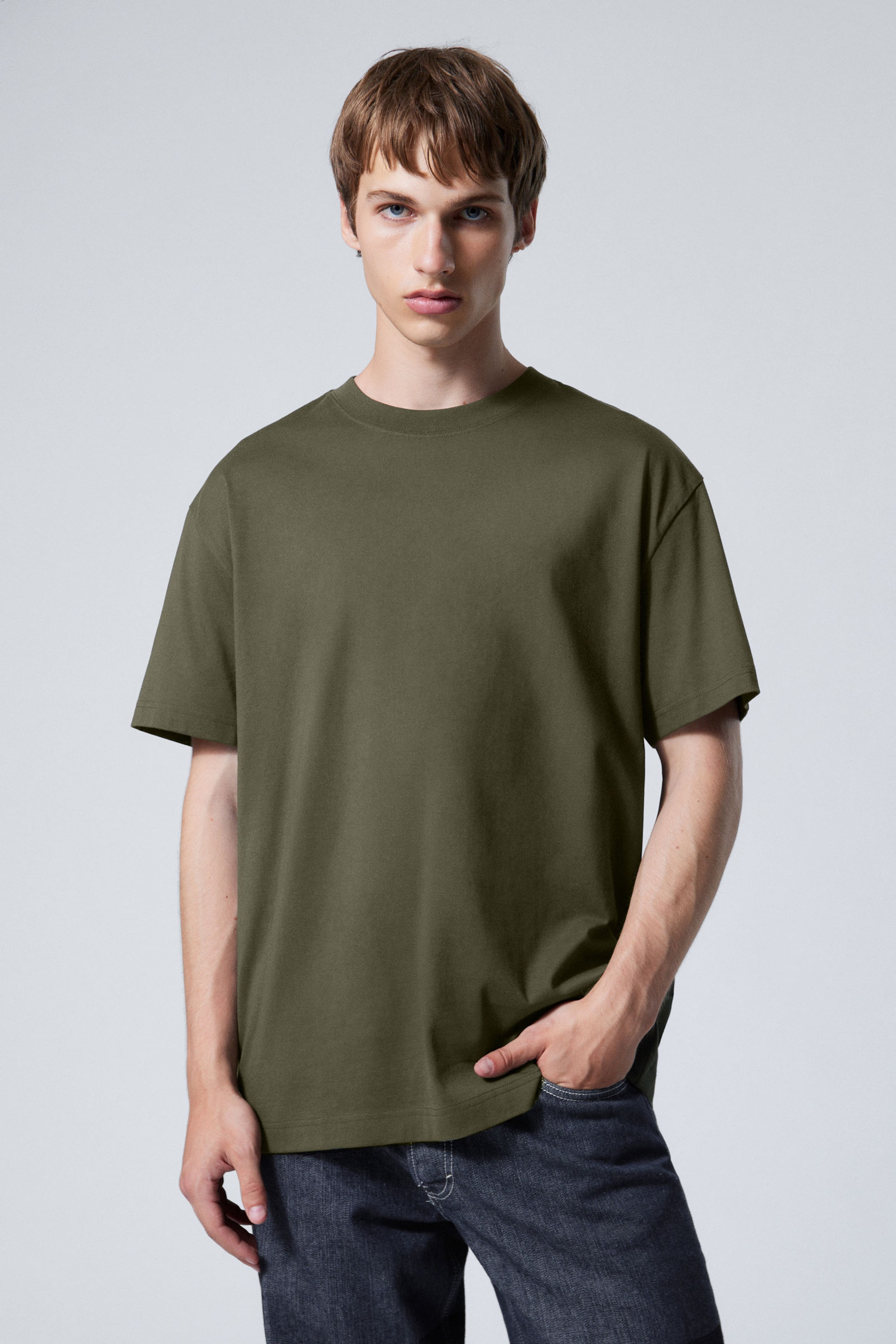 Dark Khaki Green - Oversized Heavyweight T-shirt - 0