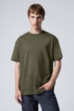 Dark Khaki Green - Oversized Heavyweight T-shirt - 0