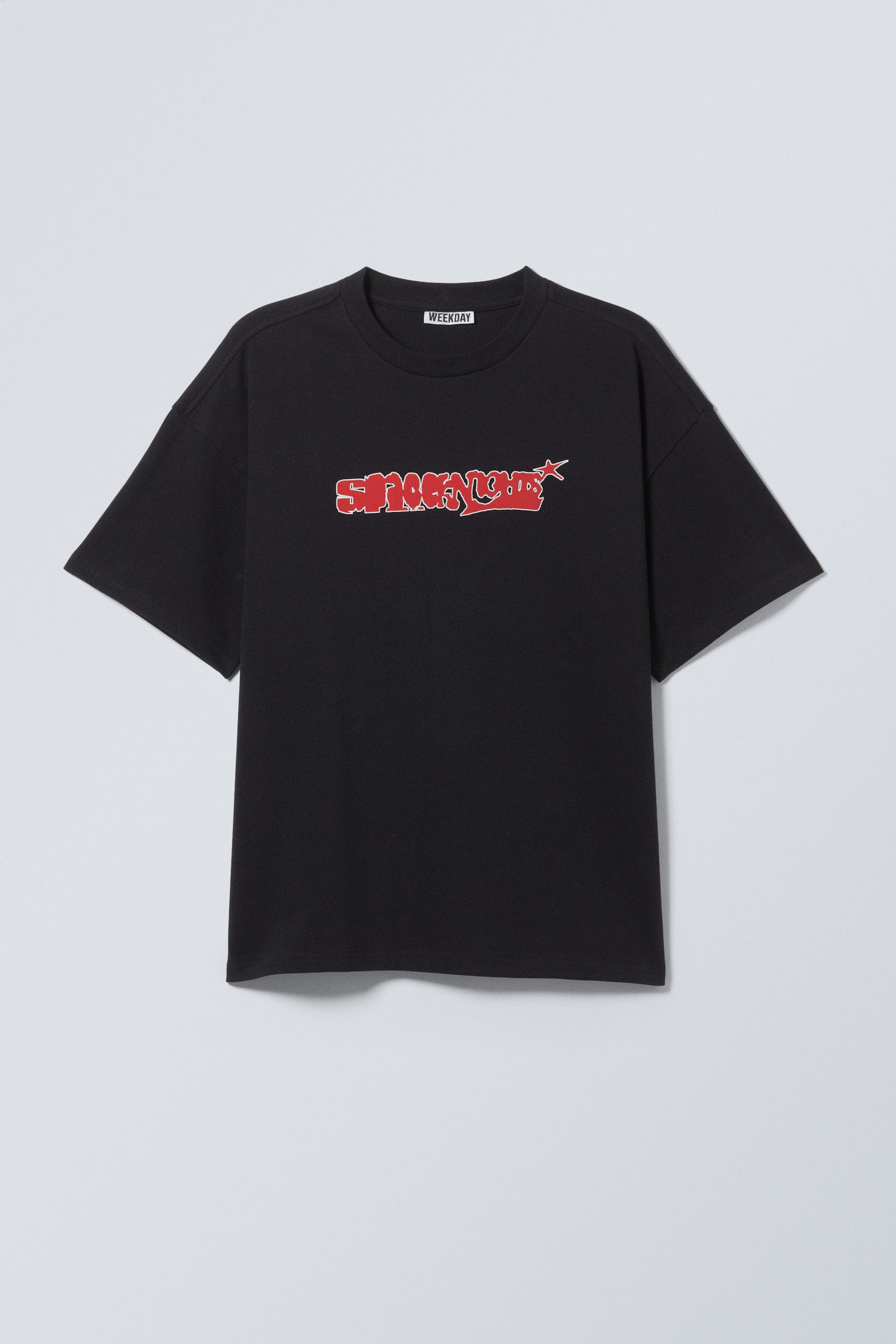 great boxy printed graphic tee - Washed Black - Space