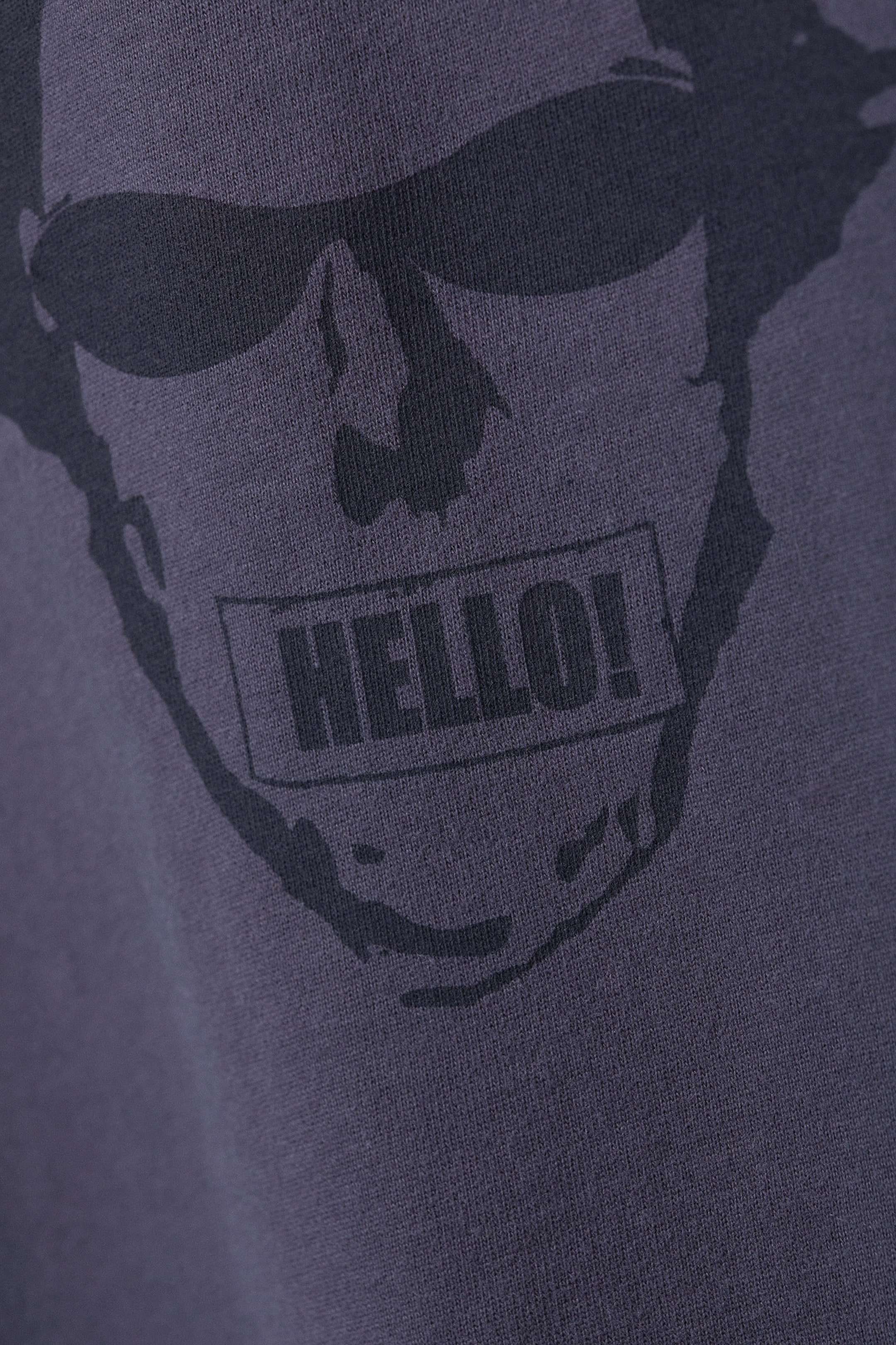 Dark Purple - Hello Man - Great Boxy Printed Graphic Tee - 1