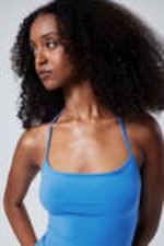 Blue - Strap Halter Tank Top - 1