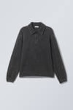 Washed Black - Boxy Half-Zip Fleece Sweatshirt - 2