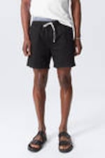 Schwarz - Oxford-Shorts mit normaler Passform - 1