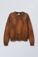 Washed Dark Red - Regular Heavy Knit Sweater - 0