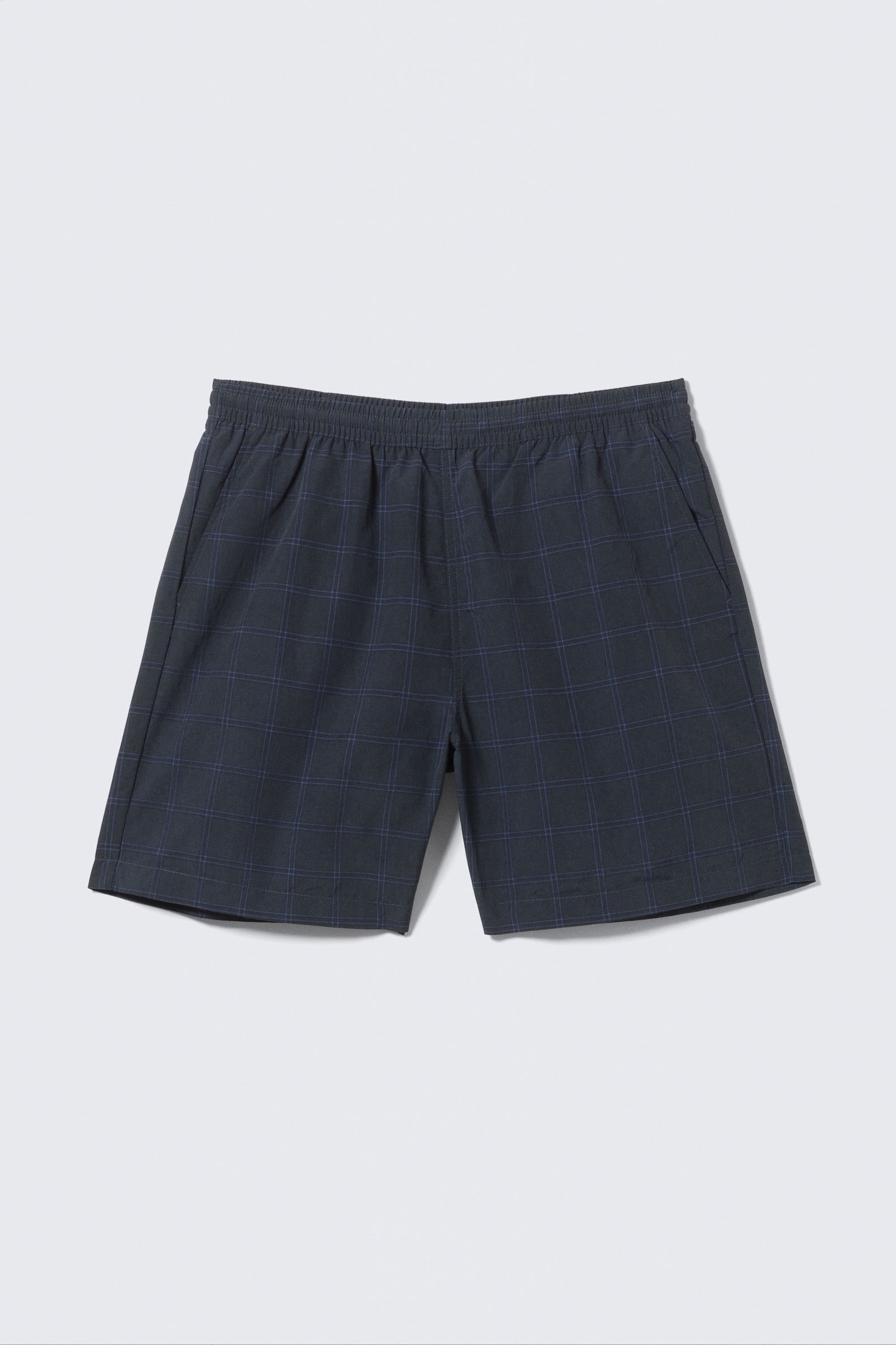 #373C46 - Checked Nylon Swim Shorts - 1