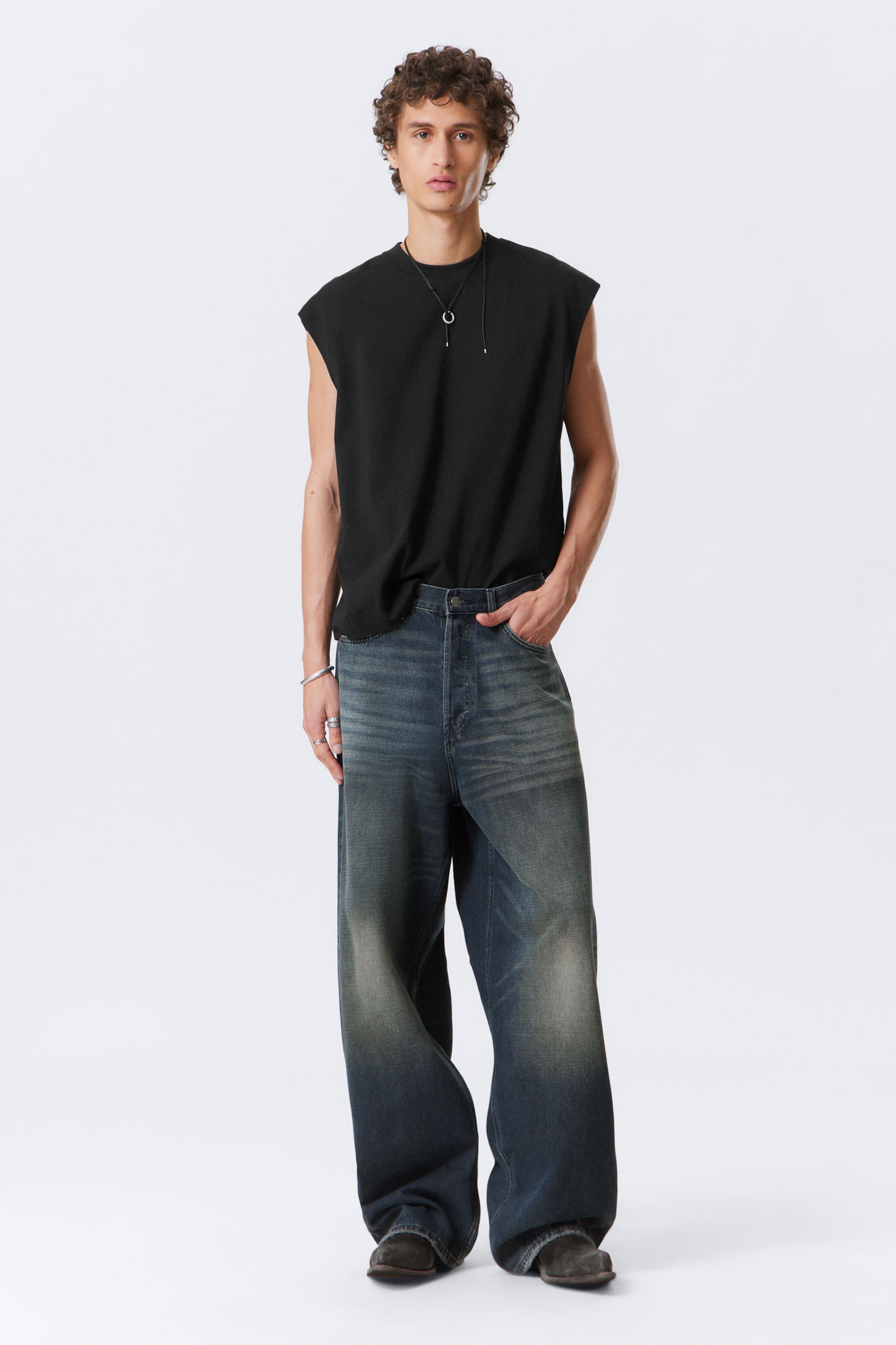 Deep Ocean Blue - Dunkelblau - Astro Loose Baggy Leg Jeans - 5