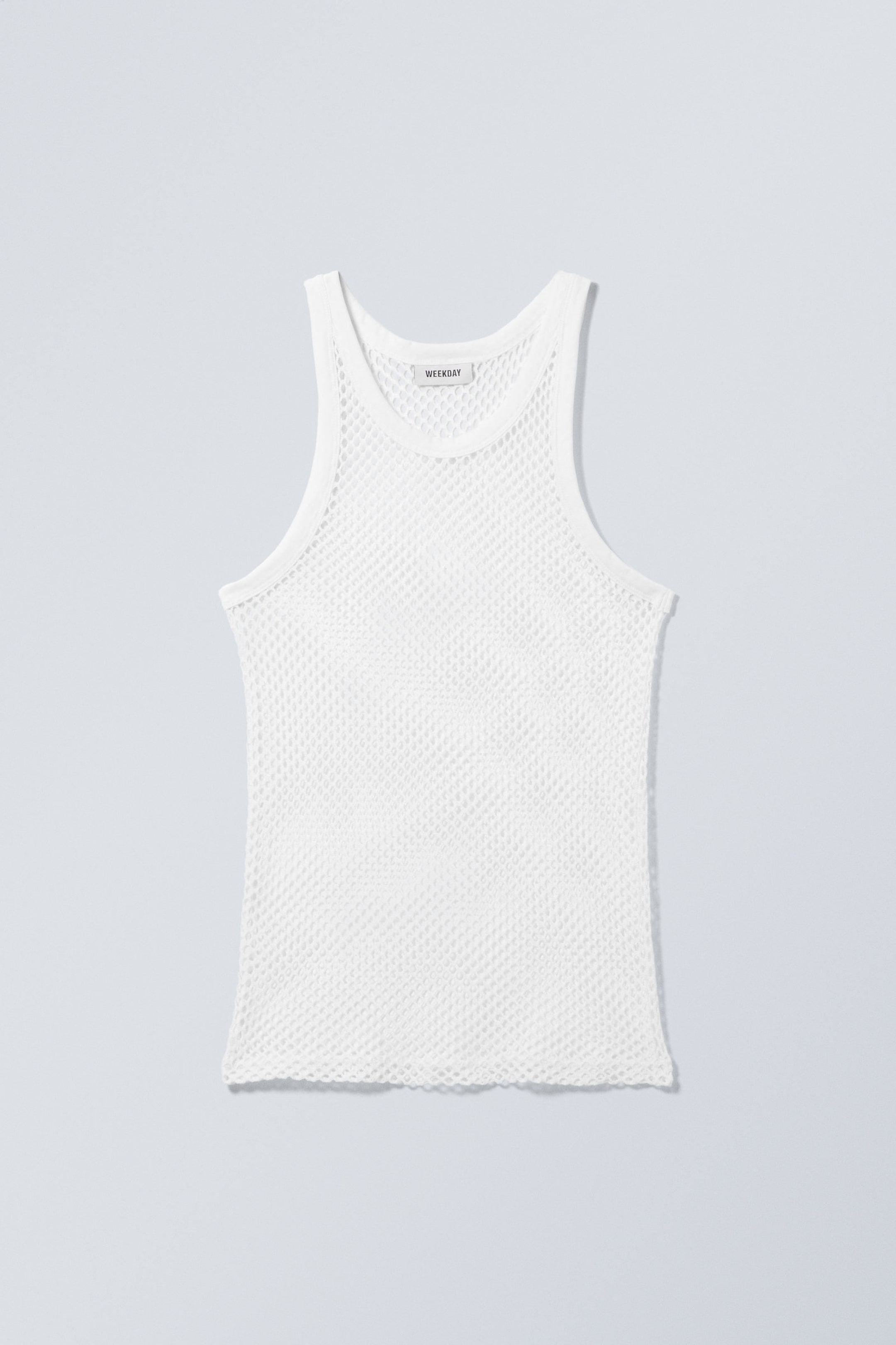 Weiß - Tanktop aus Netzstoff - 0