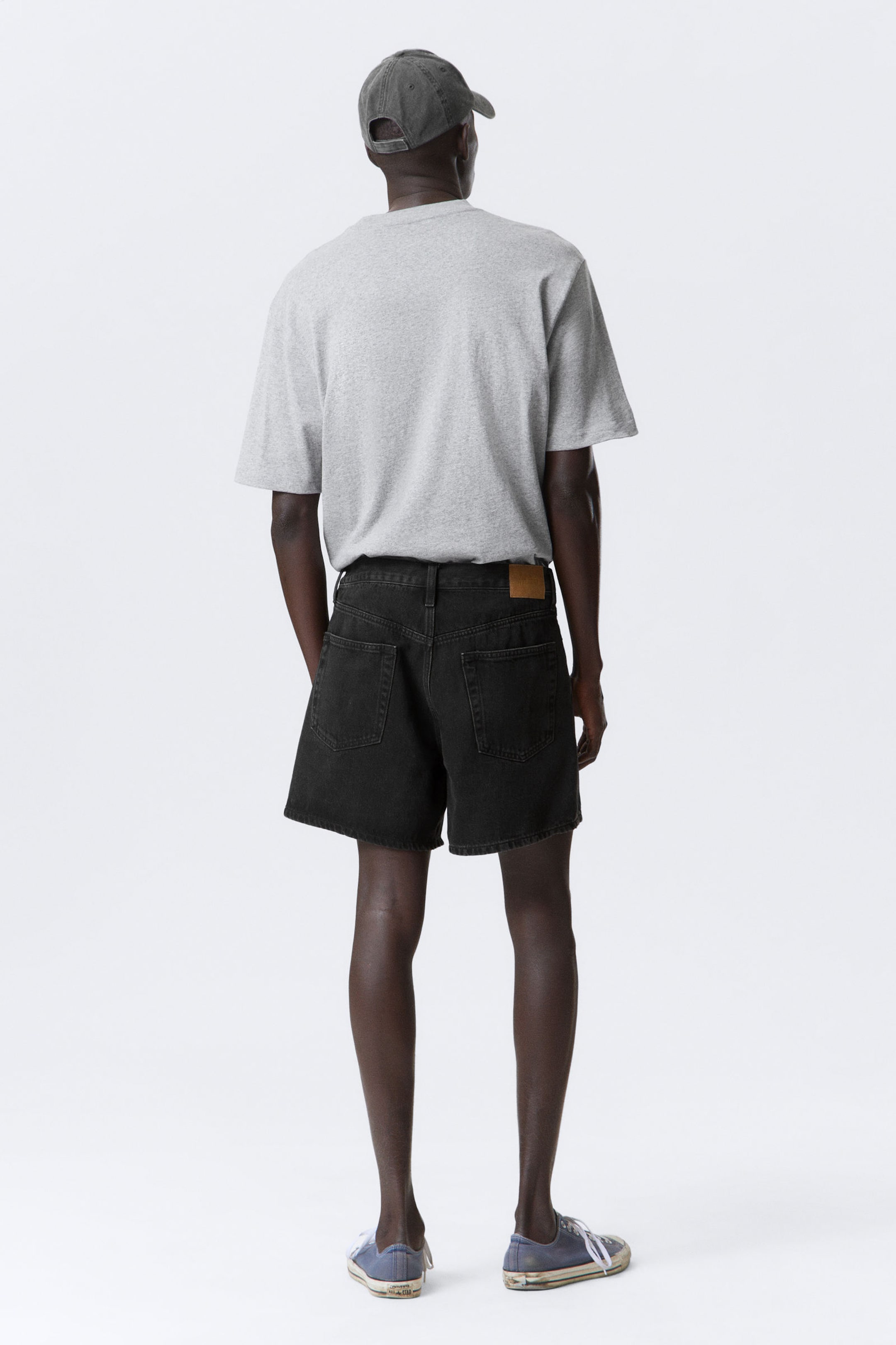 Tuned Black - Black - Eris Short Loose Fit Denim Shorts - 4