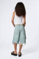 Schaumblau - Hellblau - Cosmos Loose Fit Denim Shorts - 9
