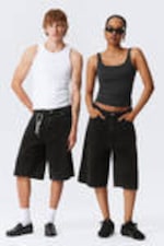 Black - Astro Loose Baggy Corduroy Shorts - 0