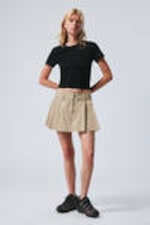 Beige - Mini Pleat Skirt - 0