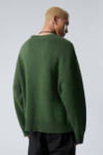 Dark Green - Expert - Cypher Graphic Knit Sweater - 3