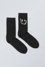 Drippy Smiley - Cotton Graphic Socks - 0