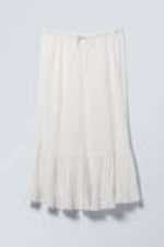 Dusty White - Sheer Tiered Crepe Skirt - 0