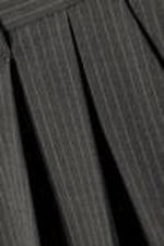 Dunkelgrau mit Nadelstreifen - Locker geschnittene Plissee-Anzugshorts - 5