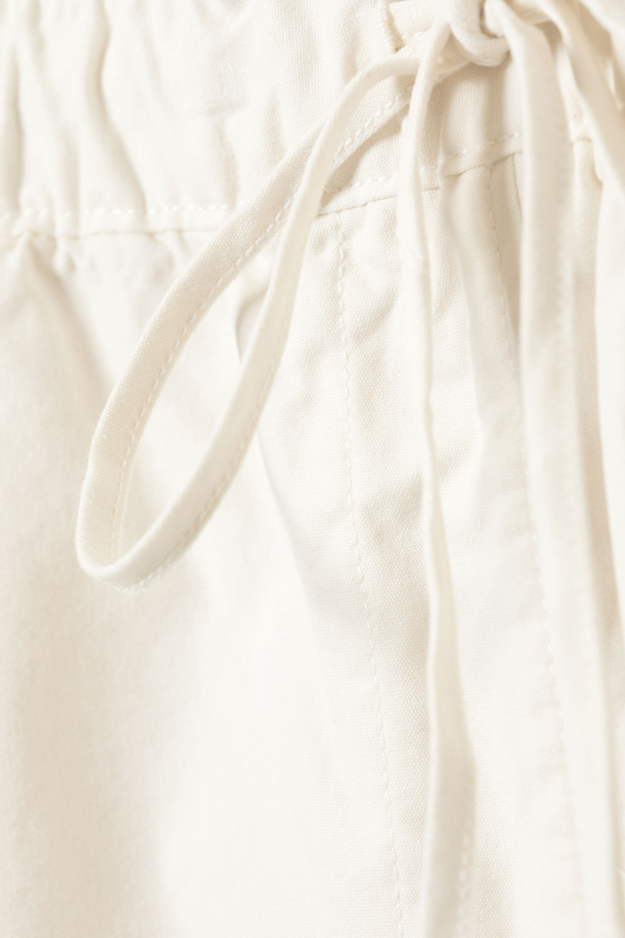 #ECE9E2 - Drawstring Cotton Canvas Maxi Skirt - 2