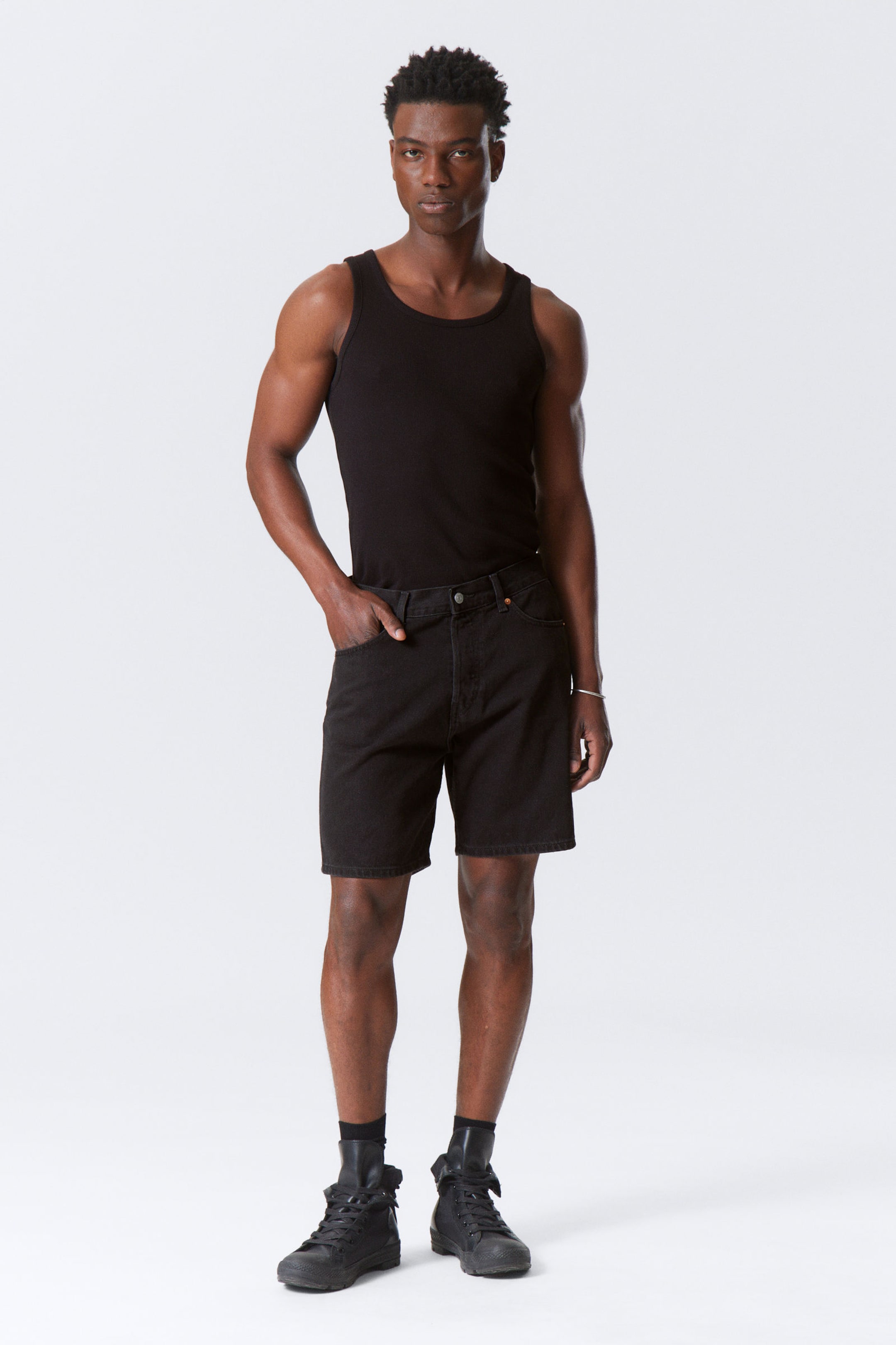 #272628 - Space ruimvallende denim short - 1