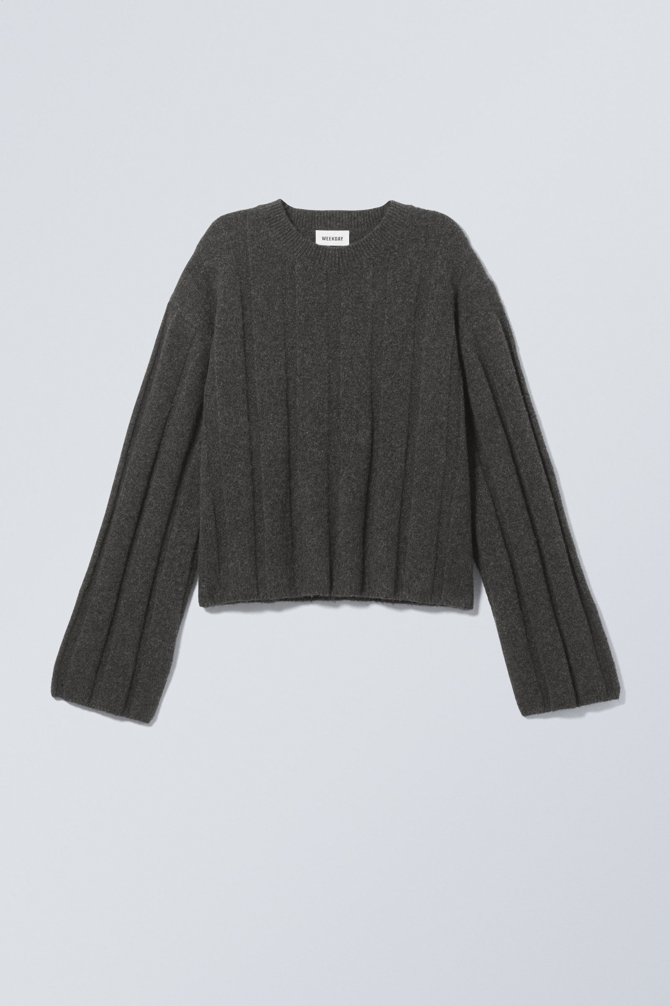 Dark Grey - Fiona Rib Sweater - 0