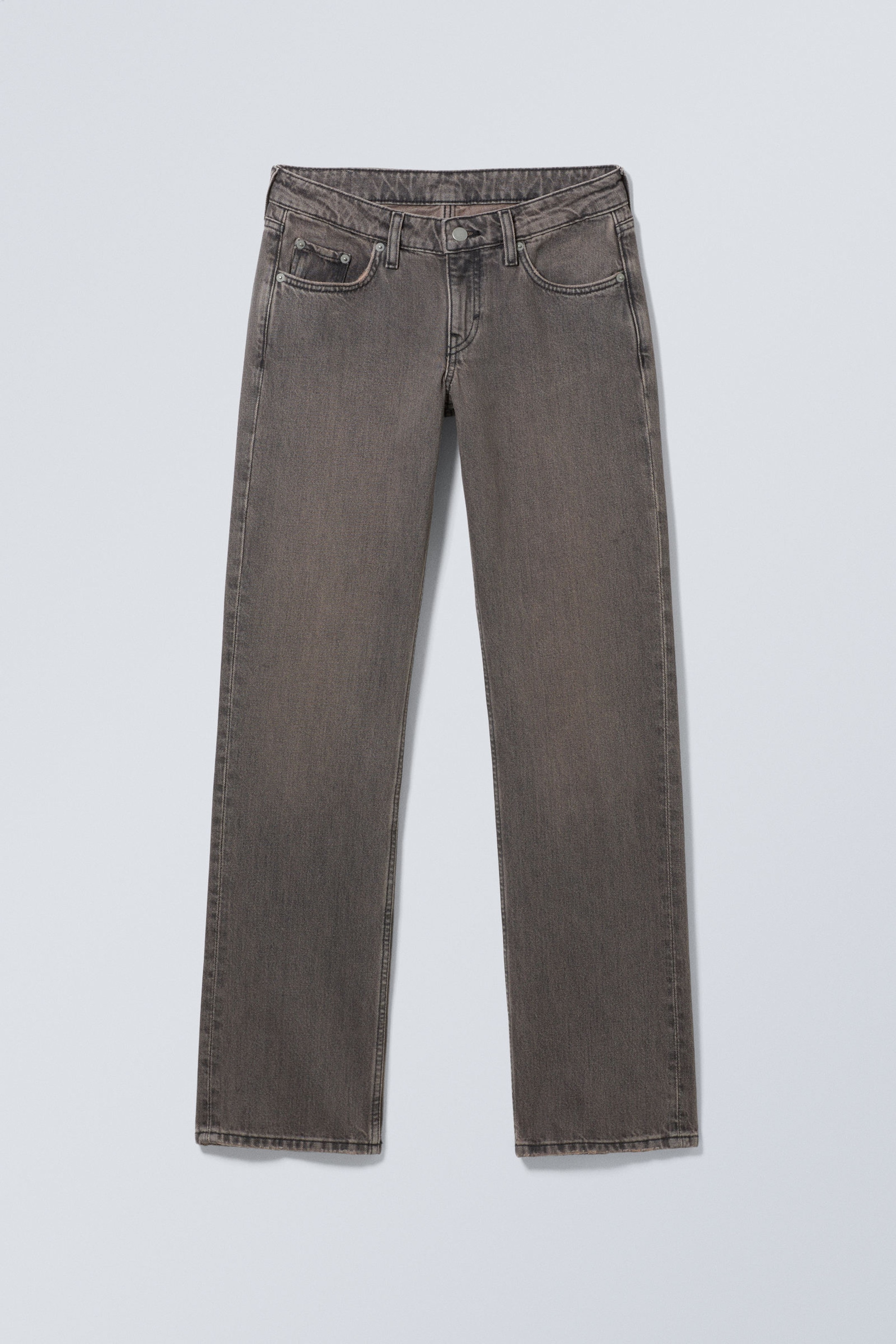 Clay Grey - Grey - Arrow Low Rise Regular Straight Leg Jeans - 2