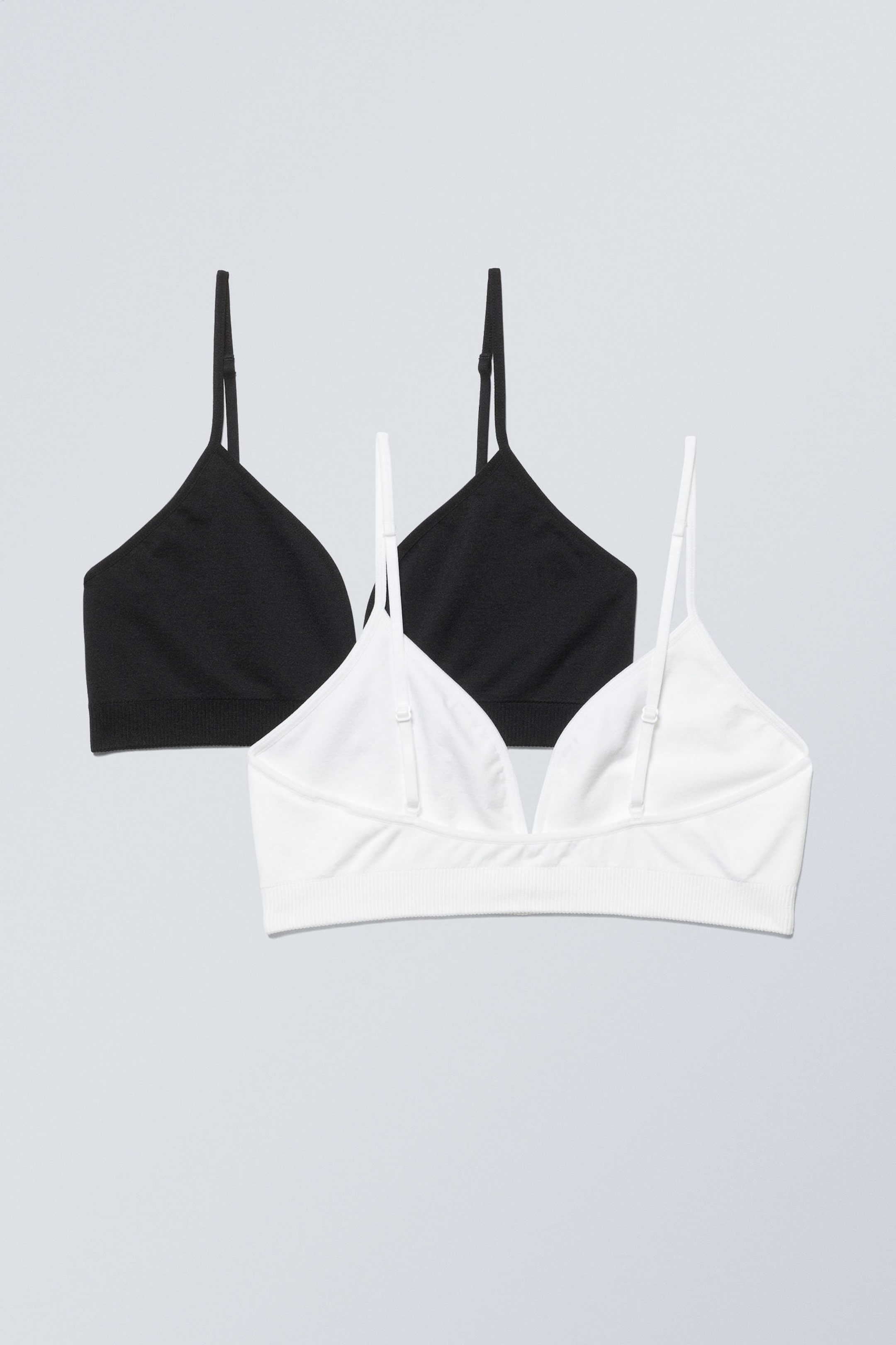 Black White - 2-pack Cat Soft Triangle Bra - 1