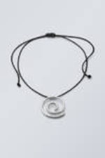 Silverpläterad - Swirly Strap Halsband - 0