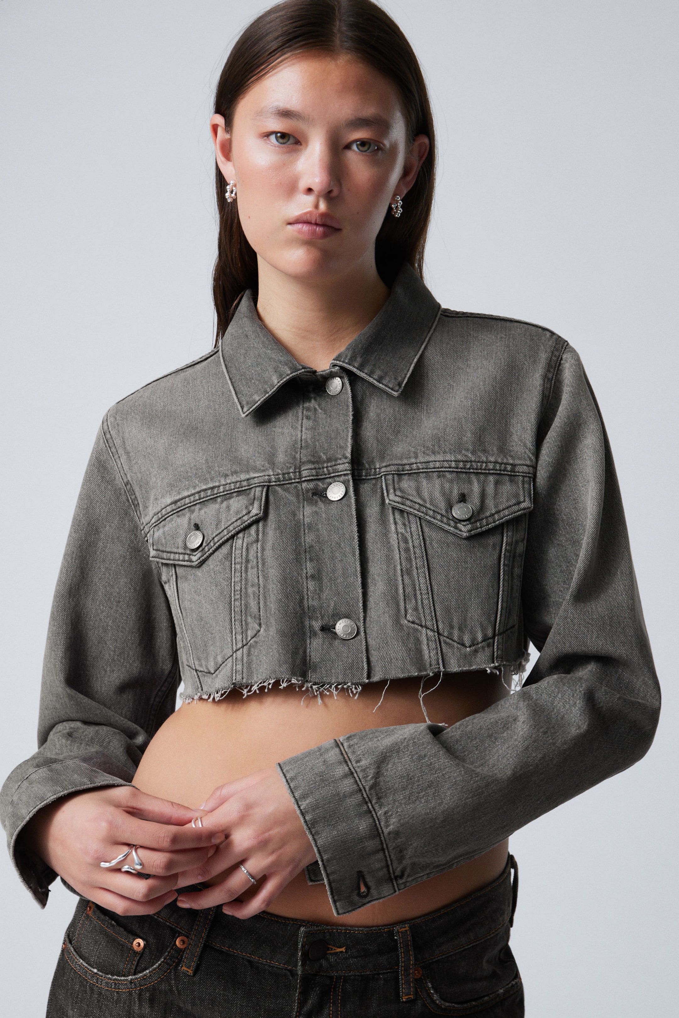 Black grumble - Cropped denim truckerjack - 1