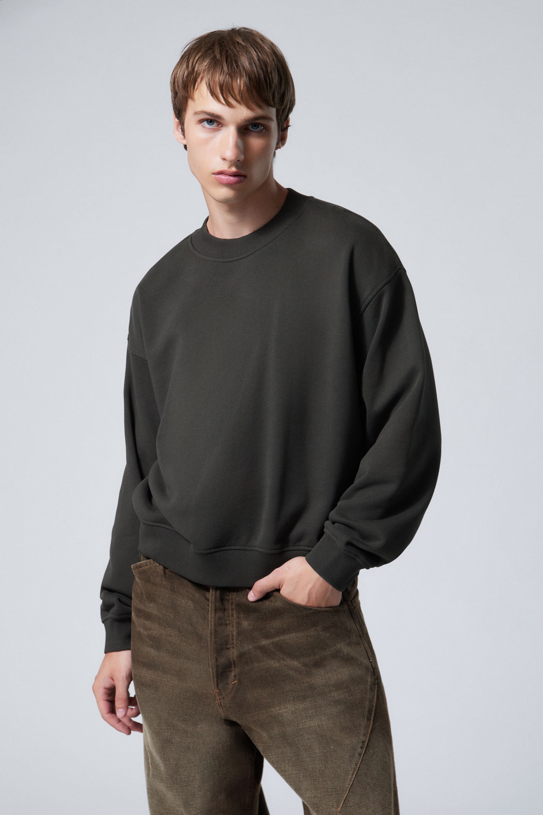 Dark Grey - Boxy Heavyweight Terry Sweatshirt - 0