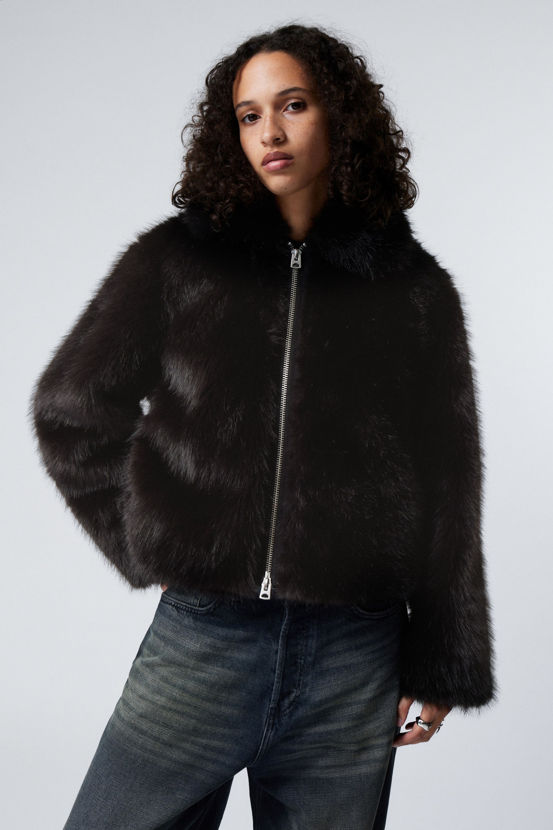 #353031 - Yara Oversized Faux Fur Jacket - 1