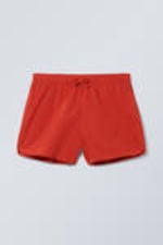 Red - Tan Structure Swim Shorts - 0