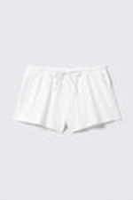White - Mid Rise Mini Jersey Shorts - 3