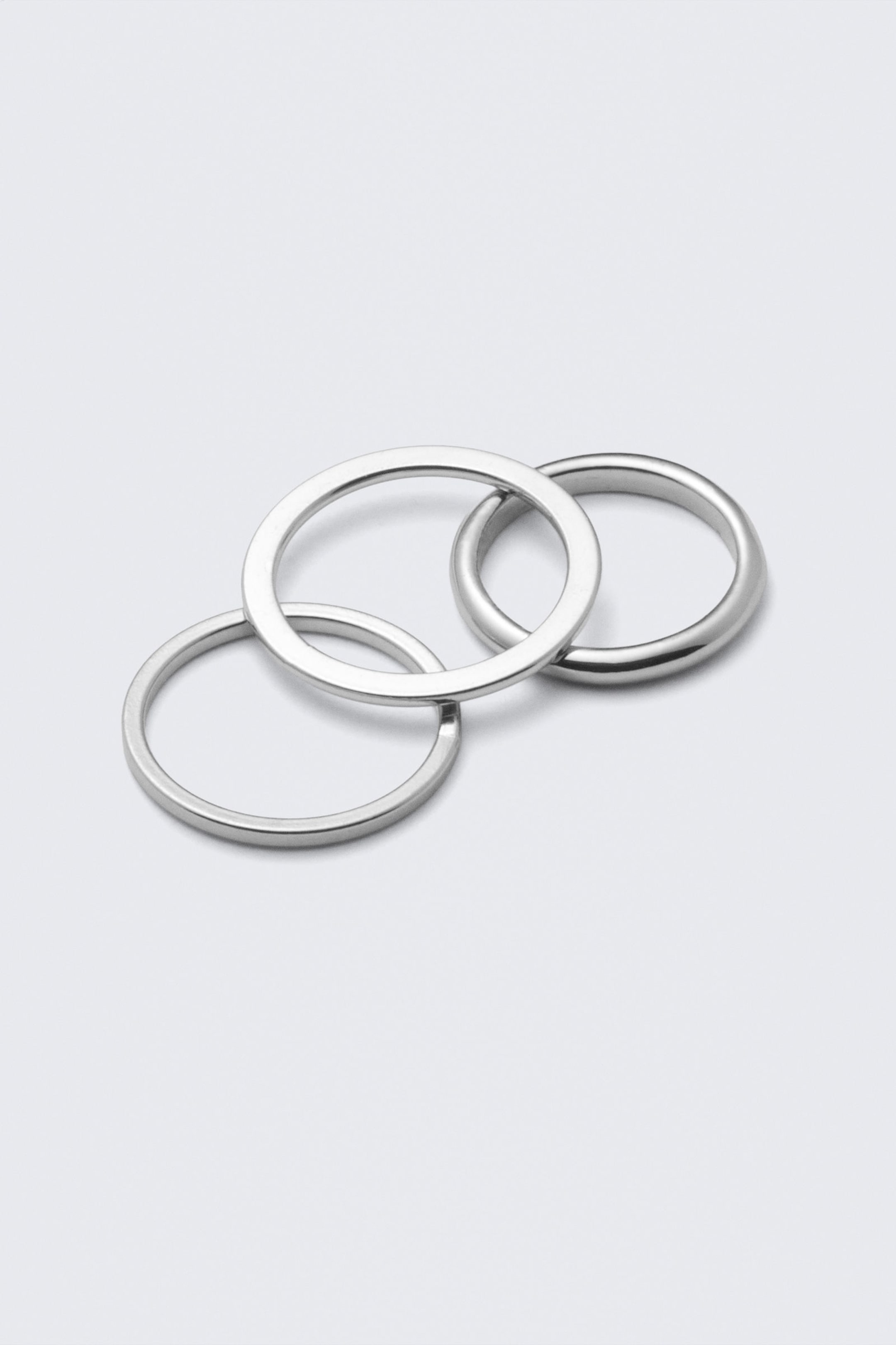 Silver - 3-pack Minimal Steel Rings - 2